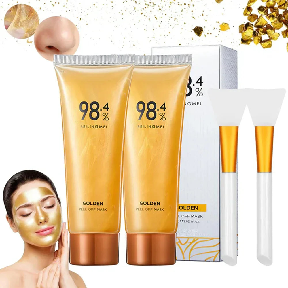 24K Gold Peel Off Mask – Instant Facial At Home (Pack Of 2 Tubes) - 💥 Buy 1 Get 1 Free